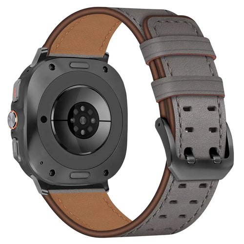Samsung Galaxy Watch Ultra Double Pin Leather Strap (Grey)