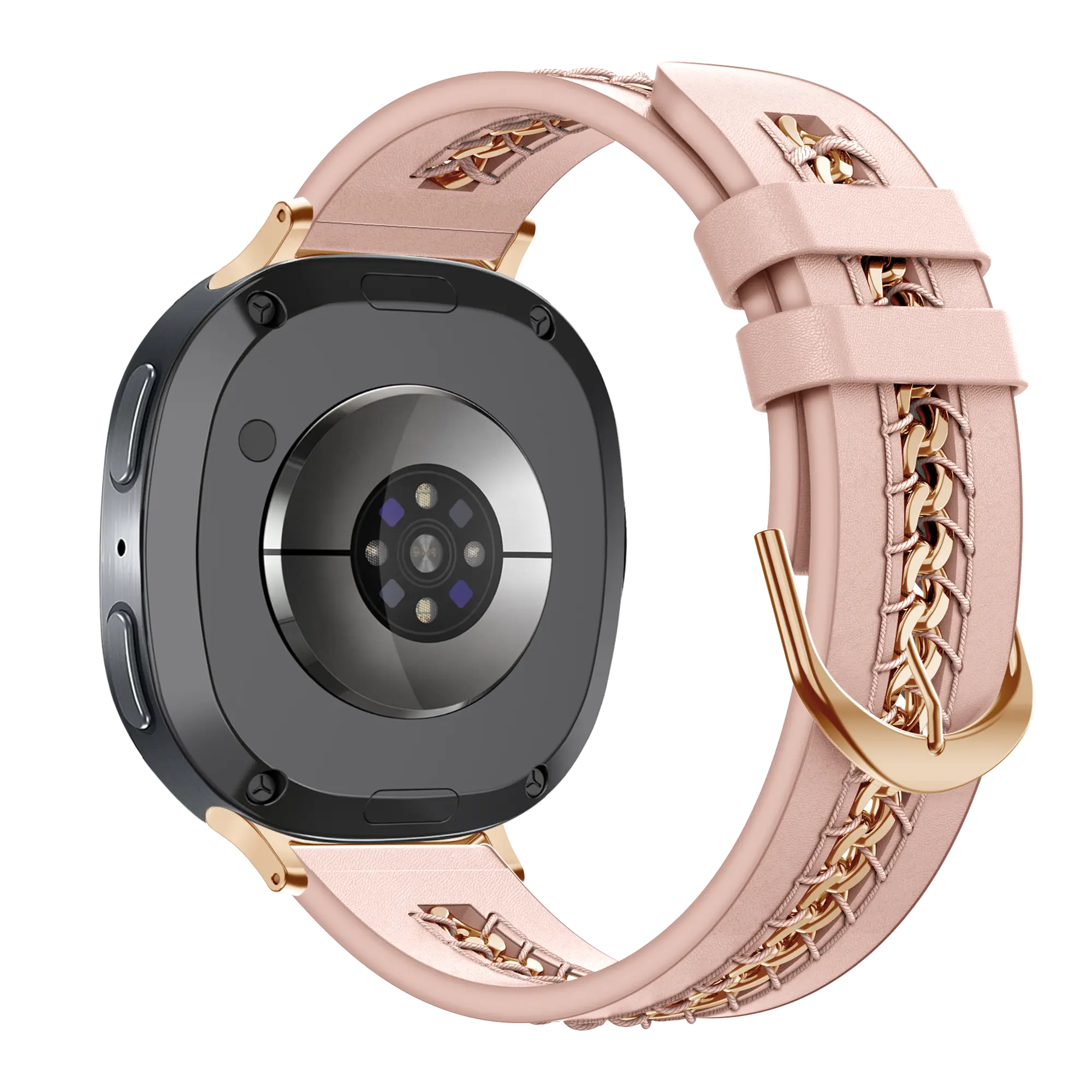 Bandz Samsung Galaxy Watch 9 - 40mm Lederarmband 'Chains' (Rosa)