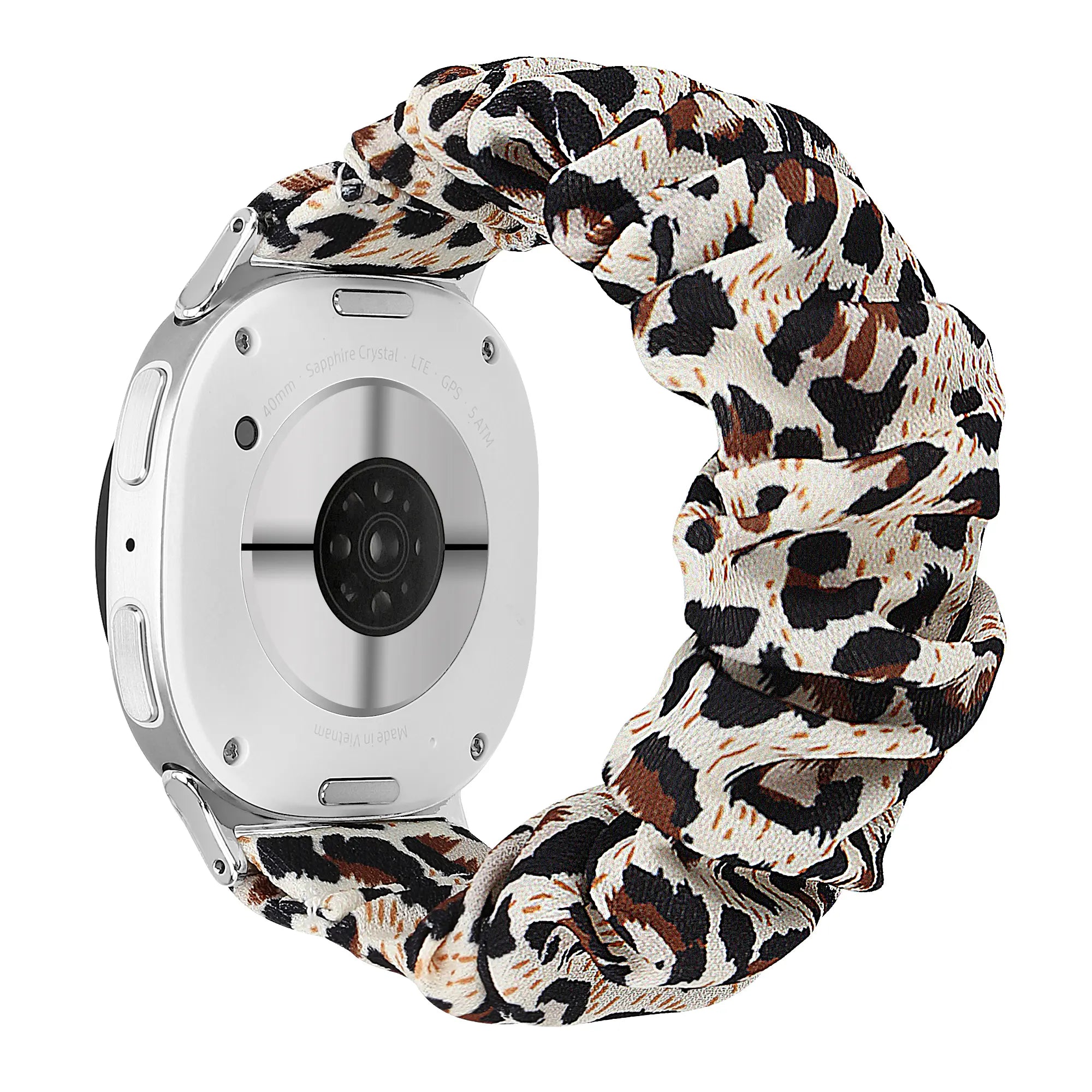 Samsung Galaxy Watch 9 - 44mm Scrunchie Armband (Leopard)