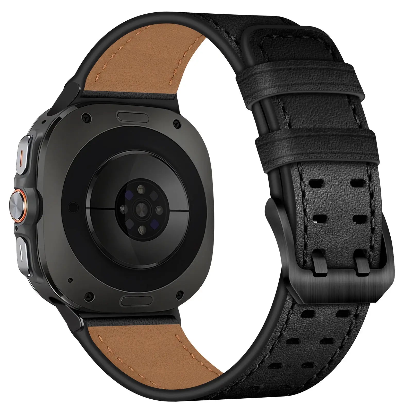 Samsung Galaxy Watch Ultra 2 Doppelnadel-Lederarmband (Schwarz)