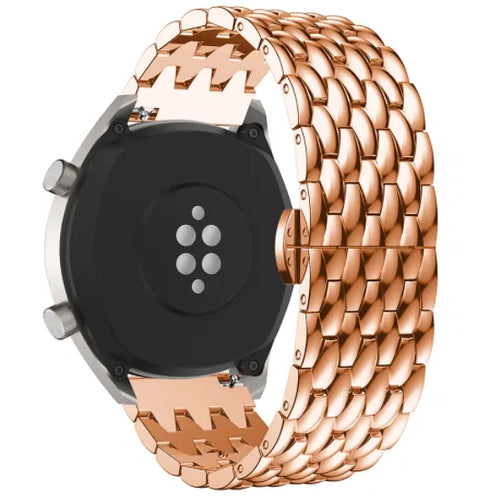 Steel Dragon Strap, rose gold, on a watch, 3/4 rear view