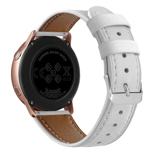 Modern Leather Strap, white, on a watch, 3/4 rear view