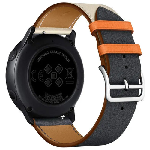 Leather Strap 'Duo', on a watch, 3/4 rear view
