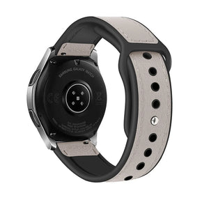Uhrenarmband hybrid Leder 22mm - Schnellverschluss (Weiß)