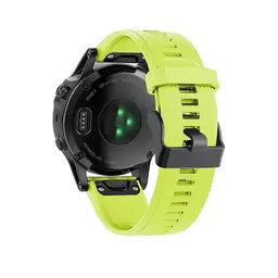 Silicone Strap, light green, on a watch, 3/4 rear view