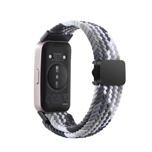 Nylon Adjustable Braided Strap, slate, on a watch, 3/4 rear view