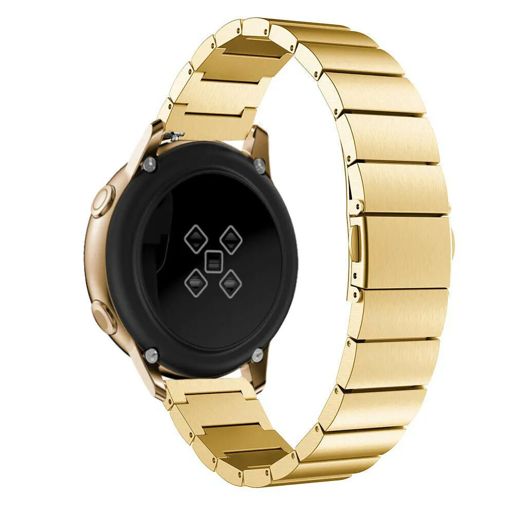 Premium Metal Strap, gold, on a watch, 3/4 rear view