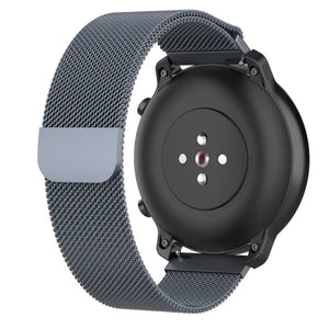 Milanese Strap, space grey, on a watch, 3/4 rear view