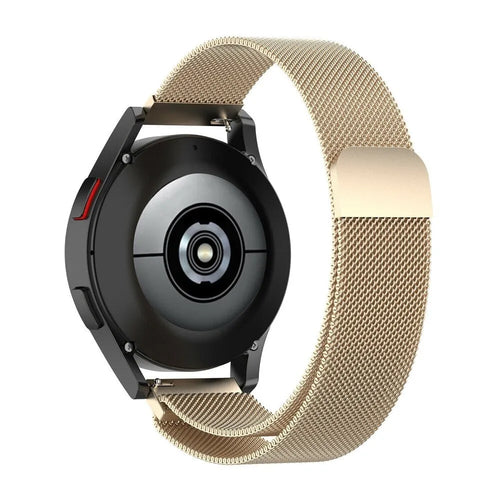 Milanese Strap, champagne, on a watch, 3/4 rear view