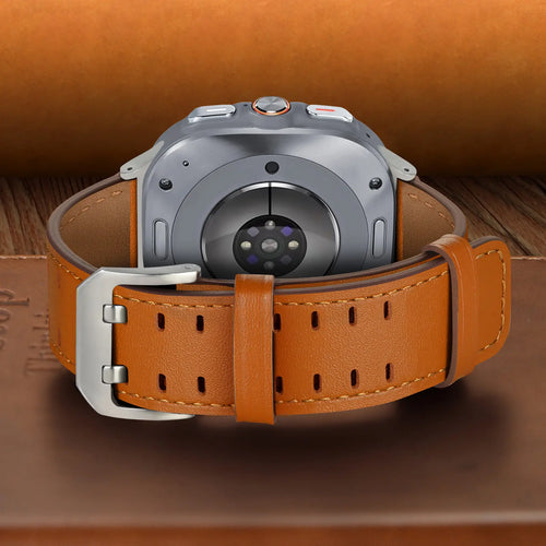 Samsung Galaxy Watch Ultra Double Pin Leather Strap (Orange)