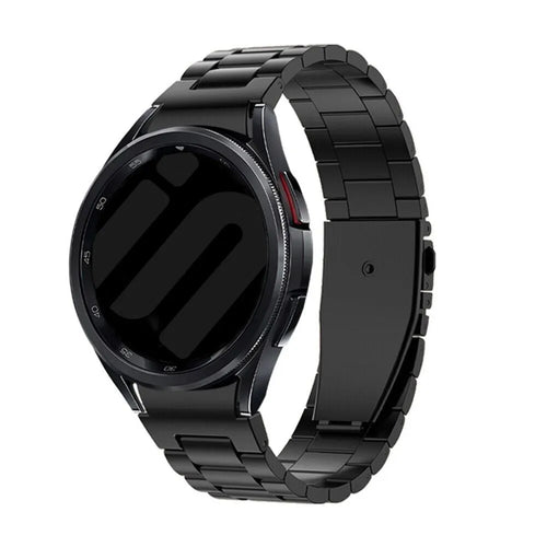 Steel Strap 'One Push', black, on a watch, 3/4 rear view