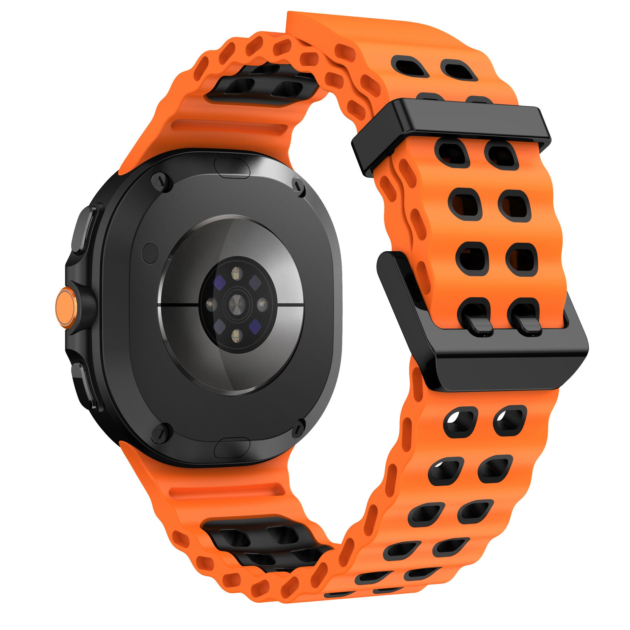 Samsung Galaxy Watch 9 - 44mm Ocean Armband (Orange/Schwarz)