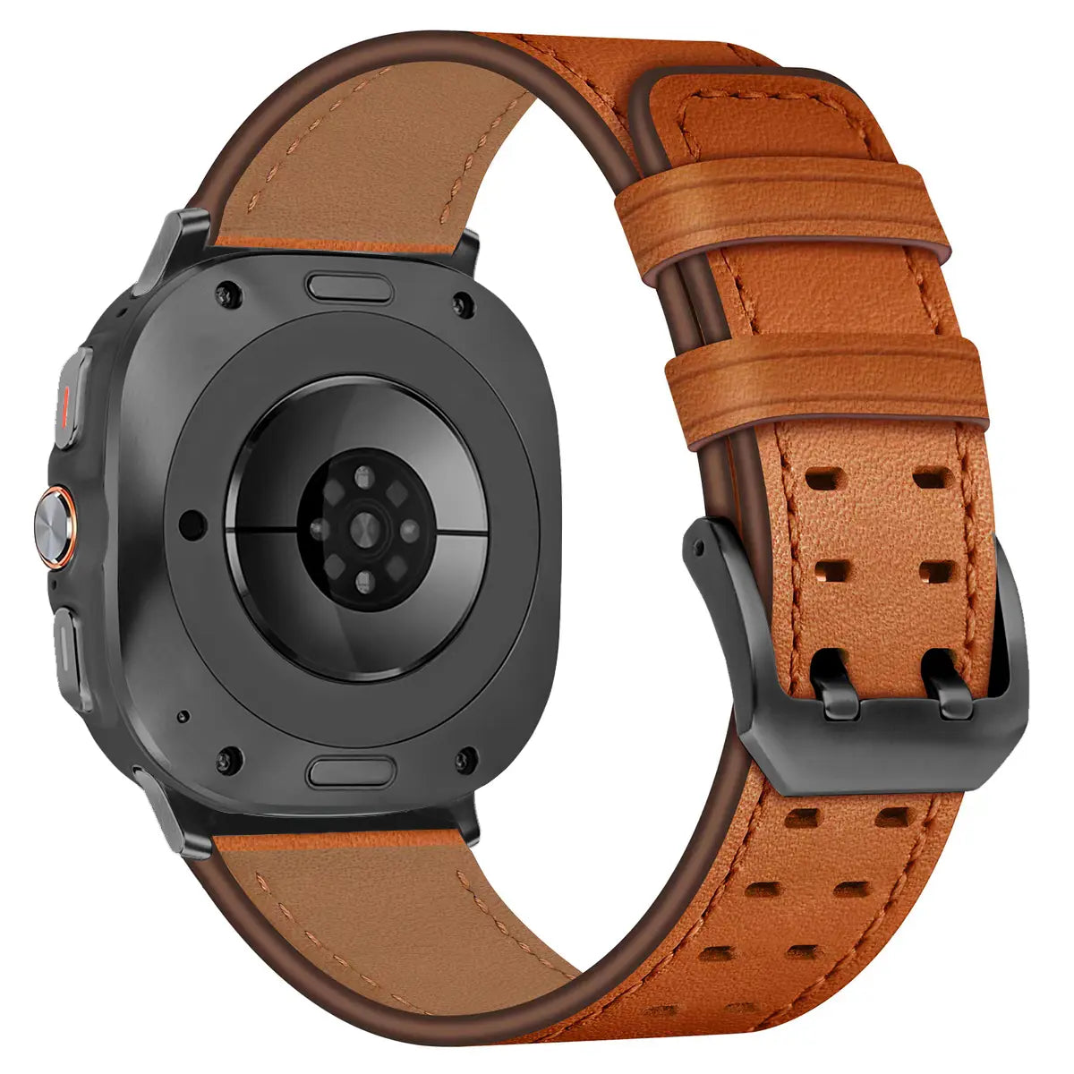 Samsung Galaxy Watch Ultra Double Pin Leather Strap (Orange)