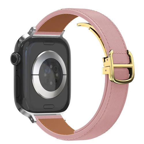 Bandz Apple Watch Leather Strap 'D-Type' (Pink)
