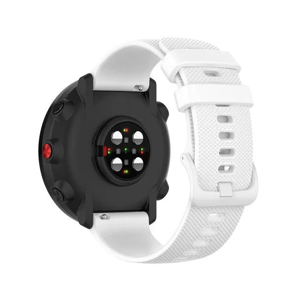Premium Silicone Strap, white, on a watch, 3/4 rear view