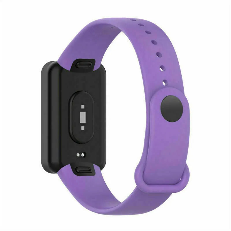 Silicone Strap, purple, on a watch, 3/4 rear view