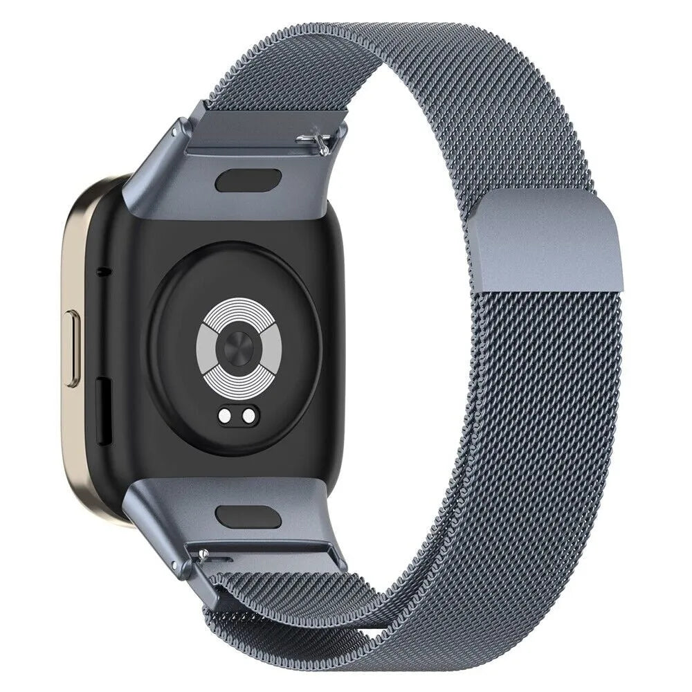 Milanese Strap, space grey, on a watch, 3/4 rear view