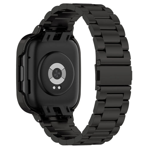 Steel Strap, black, on a watch, 3/4 rear view