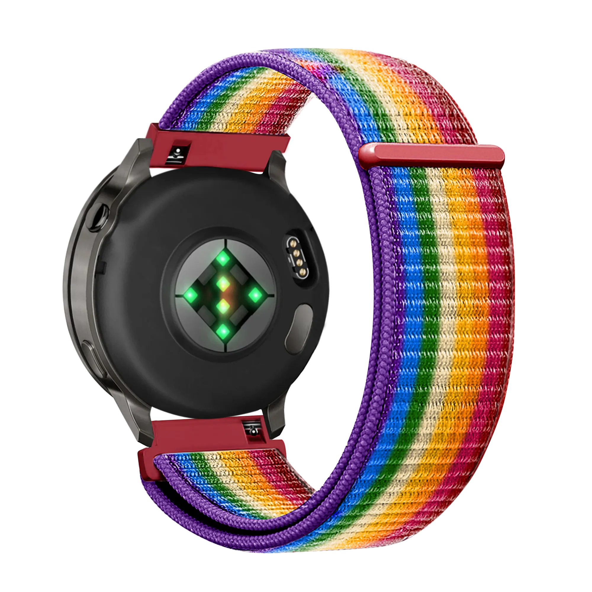 Bandz Garmin Forerunner 265s Nylon Loop Armband (Regenbogen)