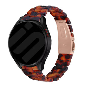Metal Resin Strap, lava, on a watch, 3/4 rear view