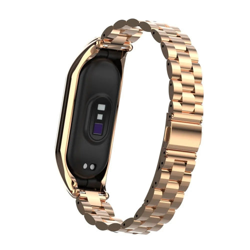 Steel Strap, rose gold, on a watch, 3/4 rear view