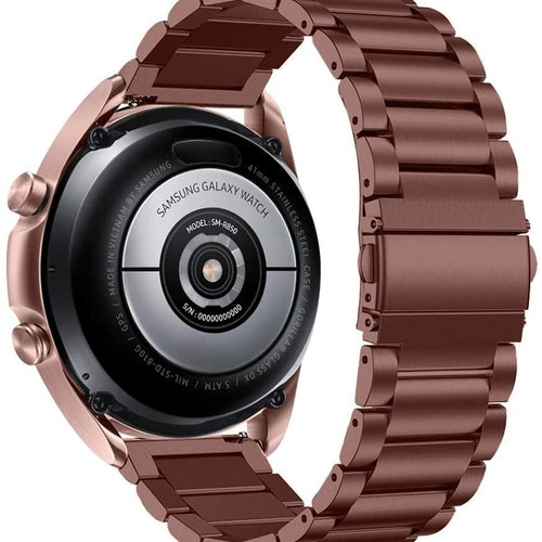 Steel Strap, bronze, on a watch, 3/4 rear view