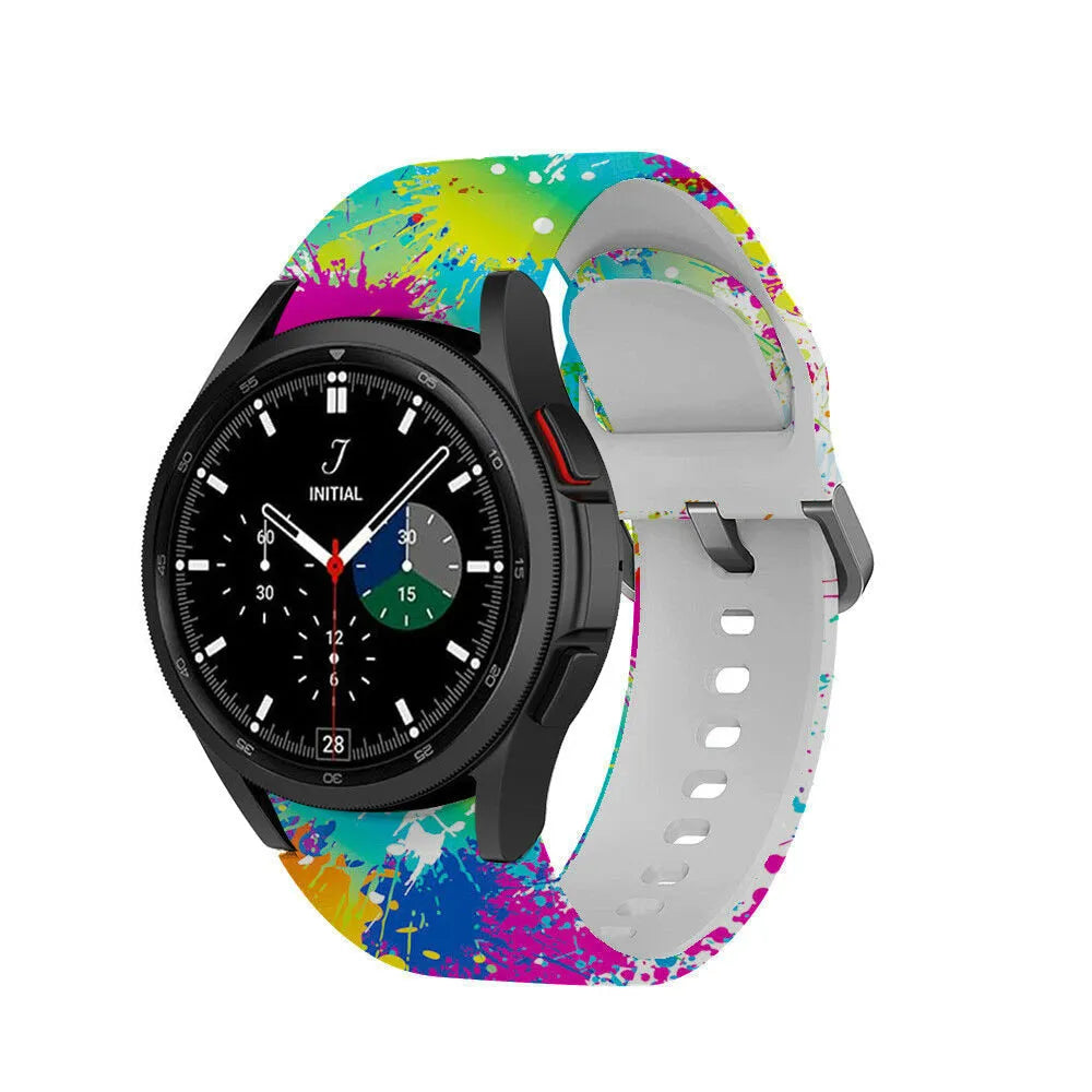 Print Silicone Strap, on a watch, 3/4 rear view