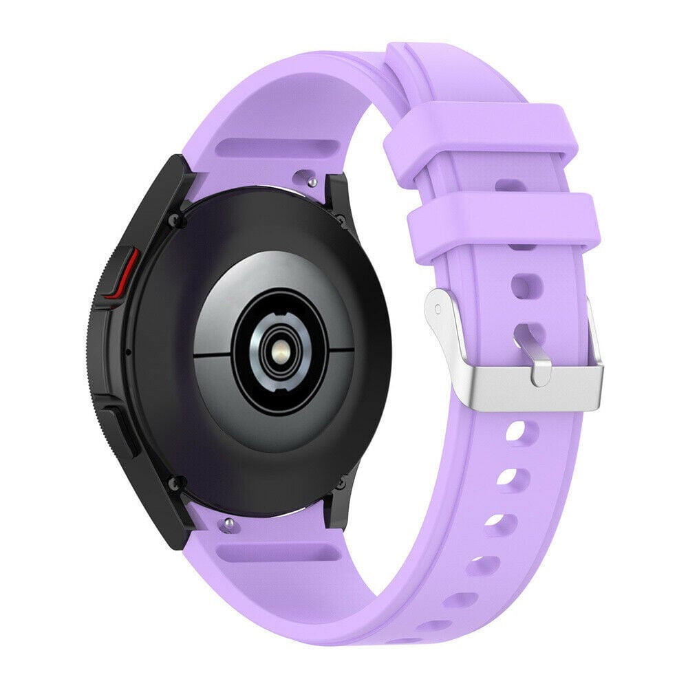Silicone Strap 'Perfect Fit', lilac, on a watch, 3/4 rear view