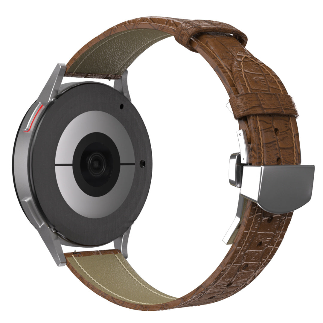 Samsung Galaxy Watch 4 Classic 46mm Luxus-Lederarmband (Braun)