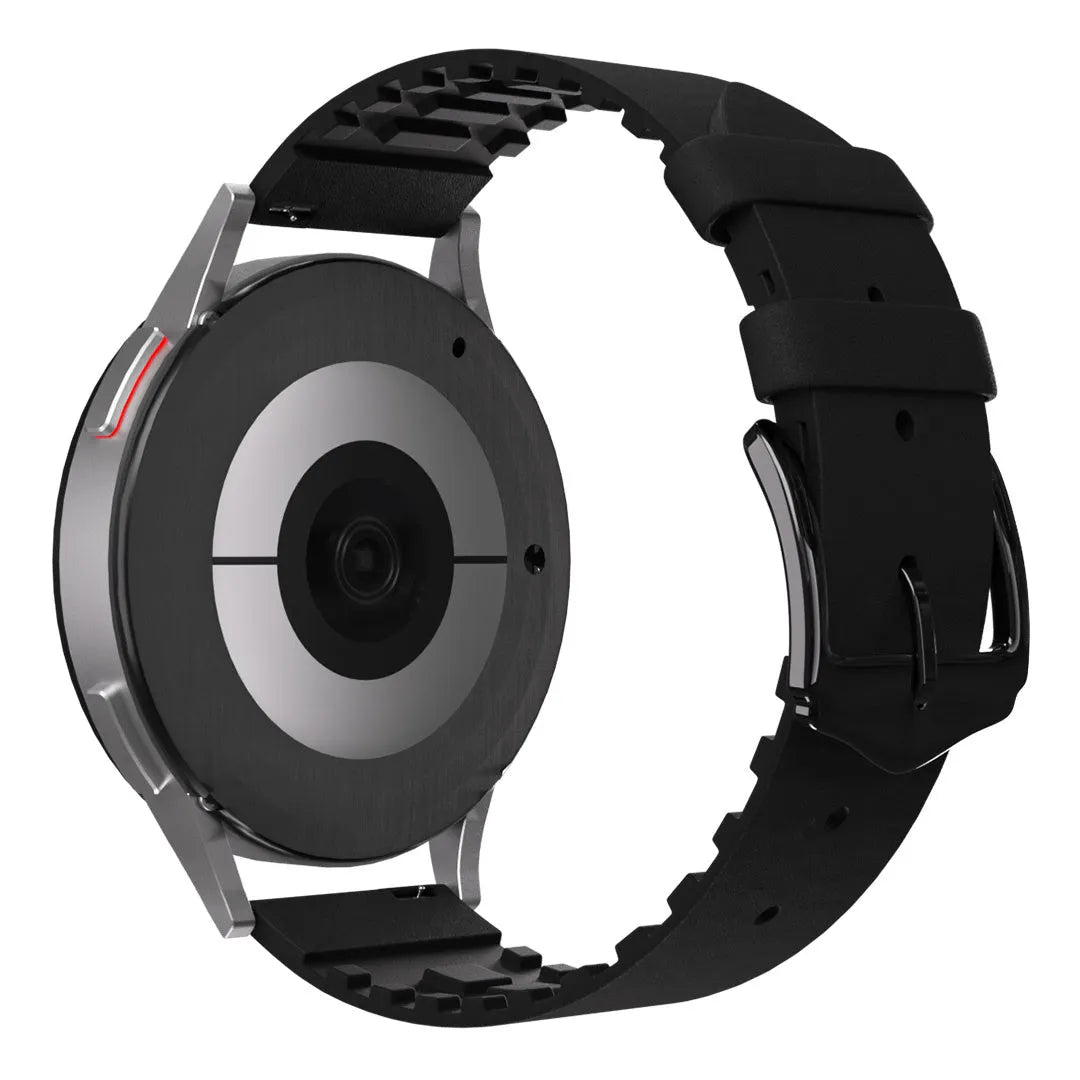 Honor Magic Watch 2 Silikon- und Lederarmband (Schwarz)