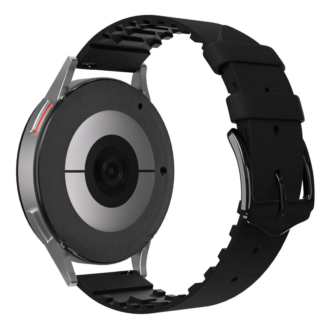 Polar Grit X Silicone/Leather Strap (Black)