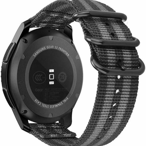 Fossil Gen 4 Explorist (HR) Nylonarmband mit Schnallenverschluss (Schwarz/Grau)