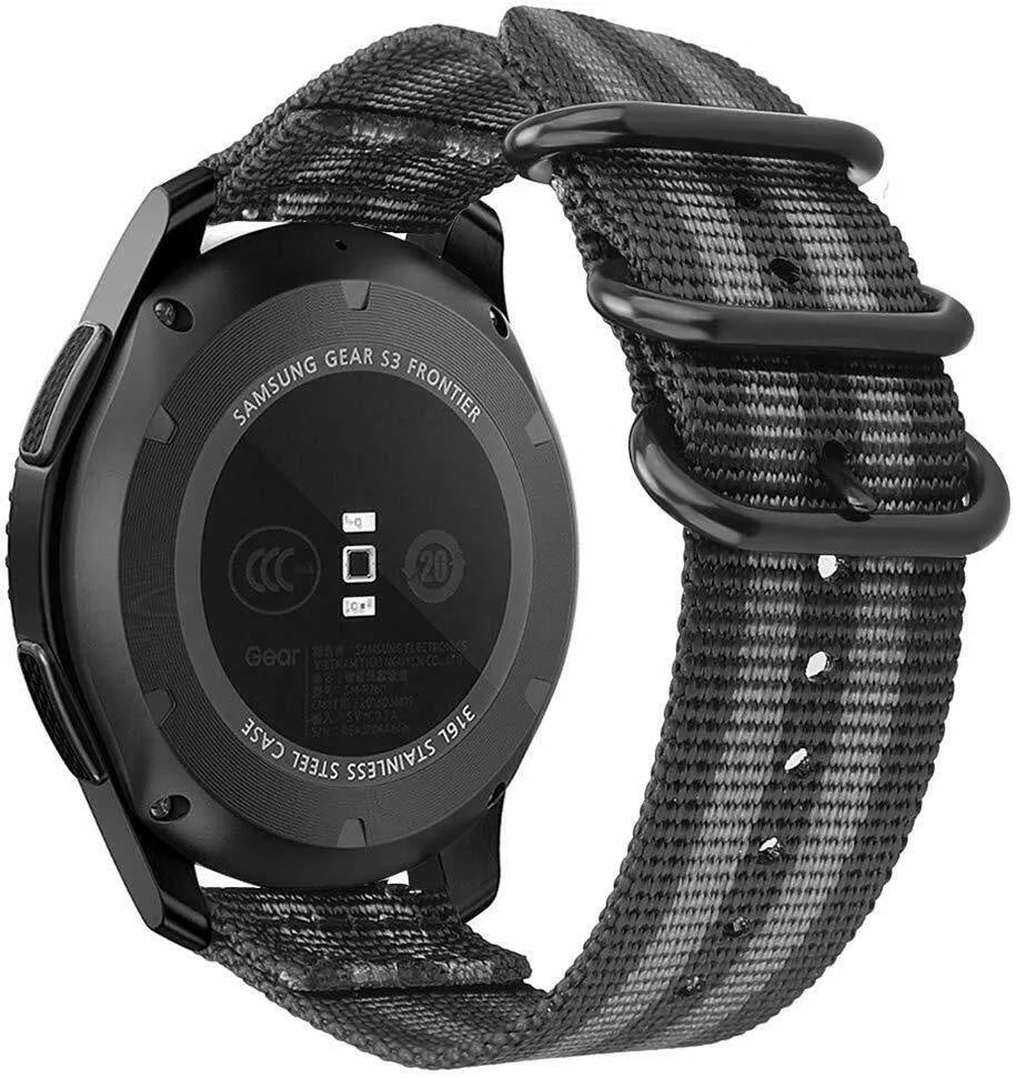 Fossil Gen 4 Explorist (HR) Nylonarmband mit Schnallenverschluss (Schwarz/Grau)