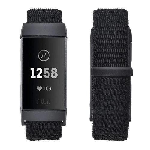 Nylon Strap, black, on a watch, 3/4 rear view