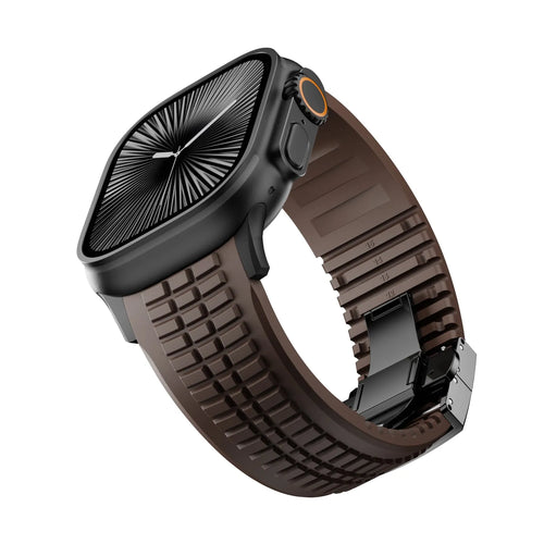 Premium Silicone Strap, on a watch, 3/4 rear view