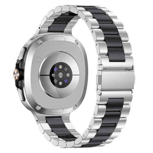Samsung Galaxy Watch 8 Classic Stahlarmband (Silber/Schwarz)