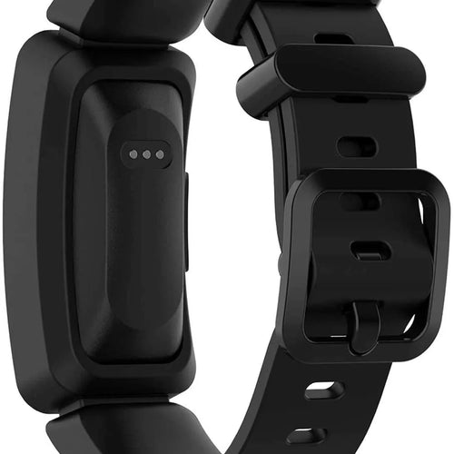 Silicone Strap, black, on a watch, 3/4 rear view