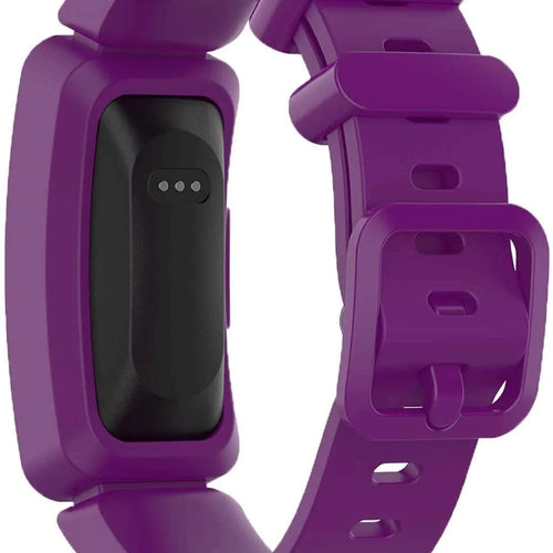 Silicone Strap, purple, on a watch, 3/4 rear view