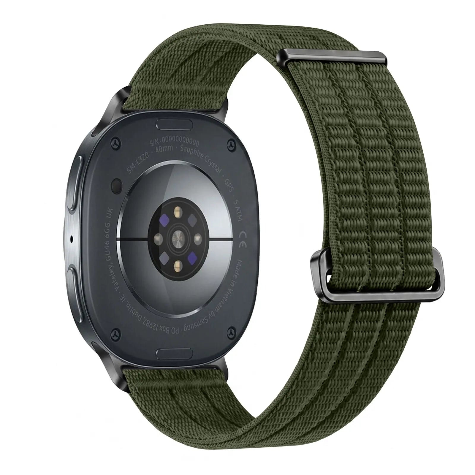 Samsung Galaxy Watch 8 - 44mm Nylon Air Armband (Dunkelgrün)