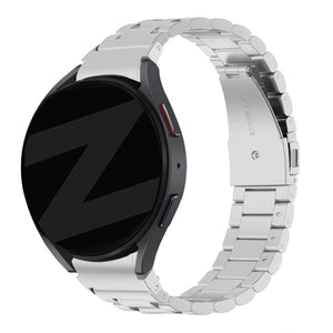 Steel Strap 'Classic', silver, on a watch, 3/4 rear view