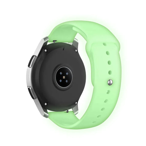 Silicone Glow in the Dark Strap, lime, on a watch, 3/4 rear view