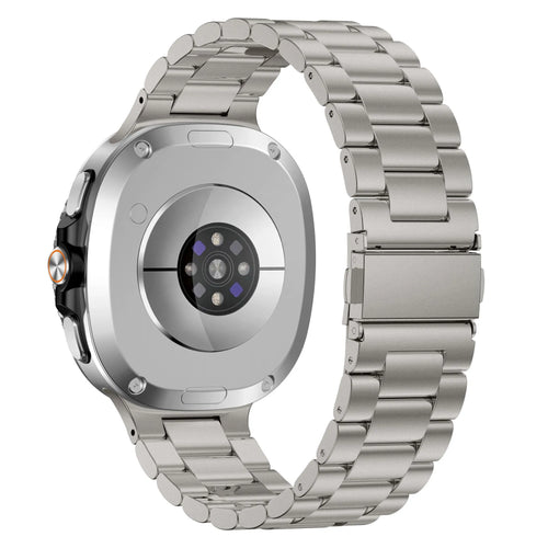 Steel Strap, titanium, on a watch, 3/4 rear view