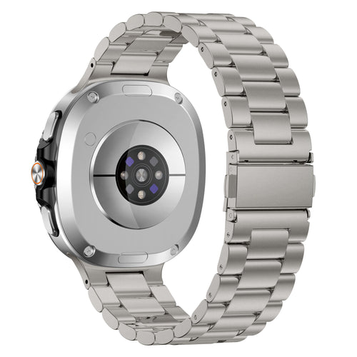 Steel Strap, titanium, on a watch, 3/4 rear view