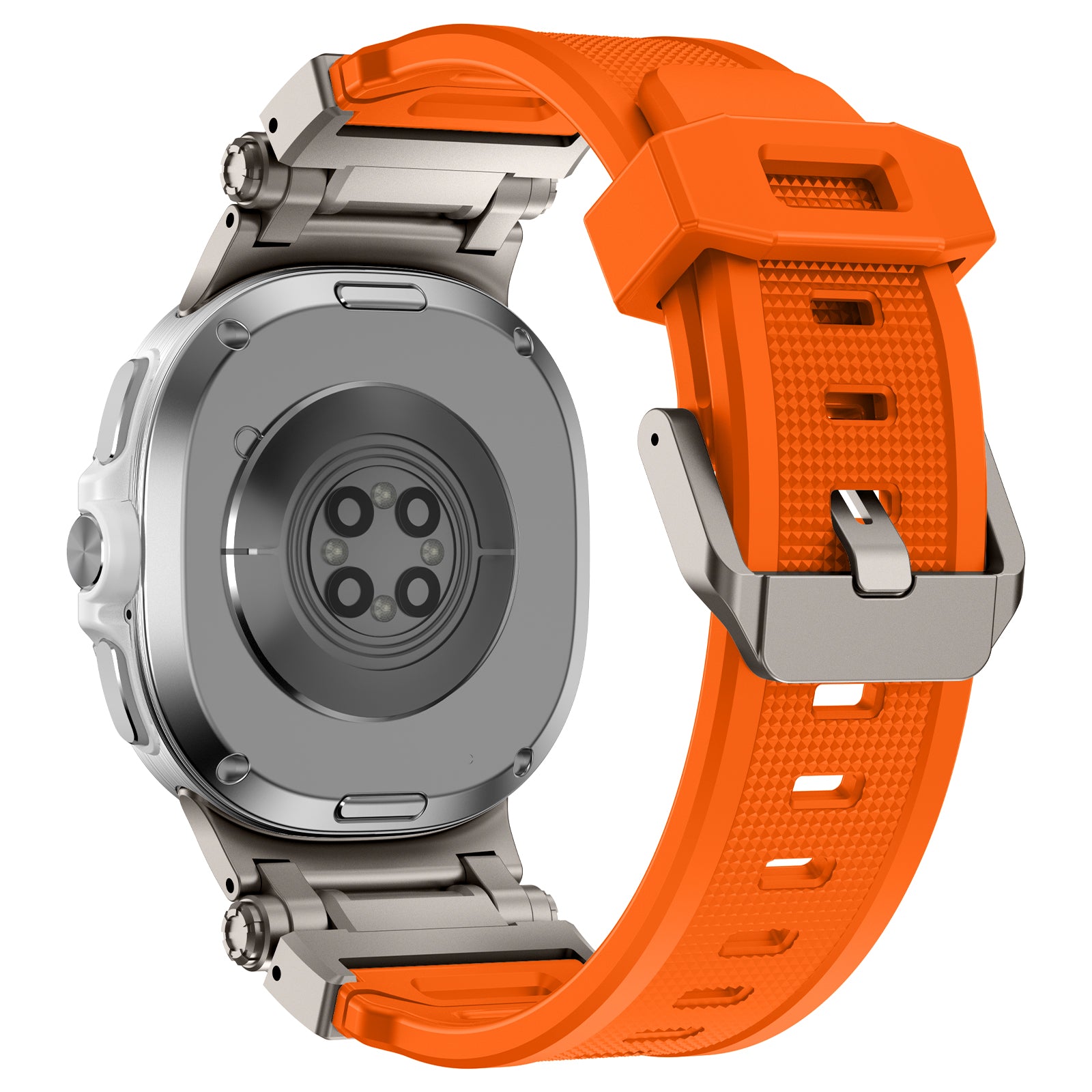 Samsung Galaxy Watch 9 - 40mm Silicone Strap 'Explorer' (Orange/Titanium)