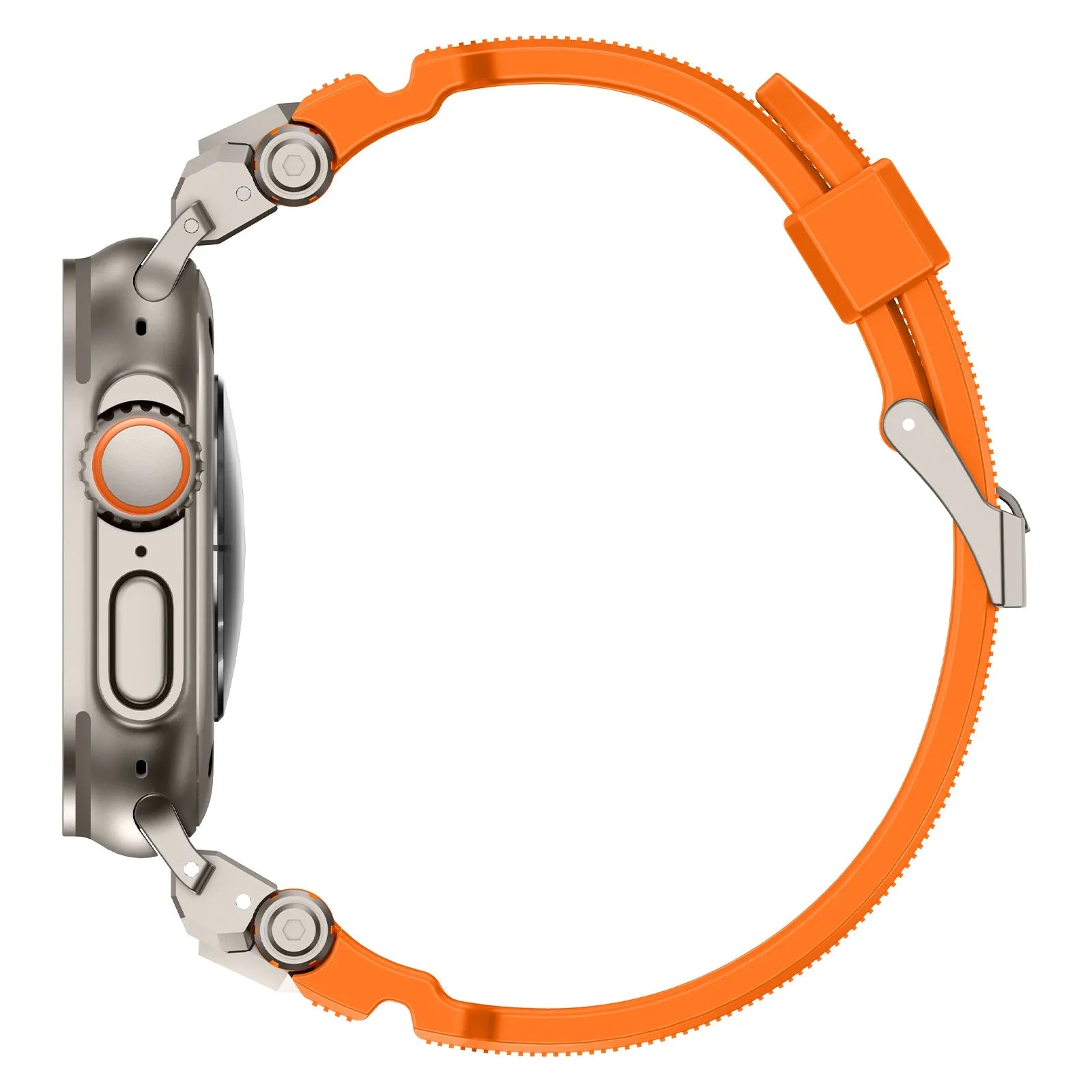 Apple Watch 'Adventurer' Silikonarmband (Orange mit Titan)
