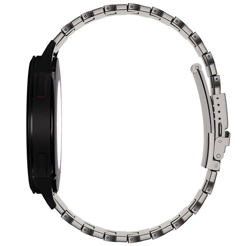 Butterfly Titanium Strap, graphite, on a watch, 3/4 rear view