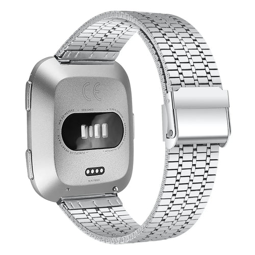 Fine Steel Strap, silver, on a watch, 3/4 rear view