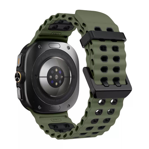 Samsung Galaxy Watch Ultra Wave Silikonarmband (Grün/Schwarz)