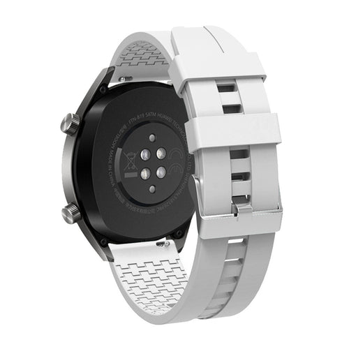 Silicone Strap 'Extreme', white, on a watch, 3/4 rear view
