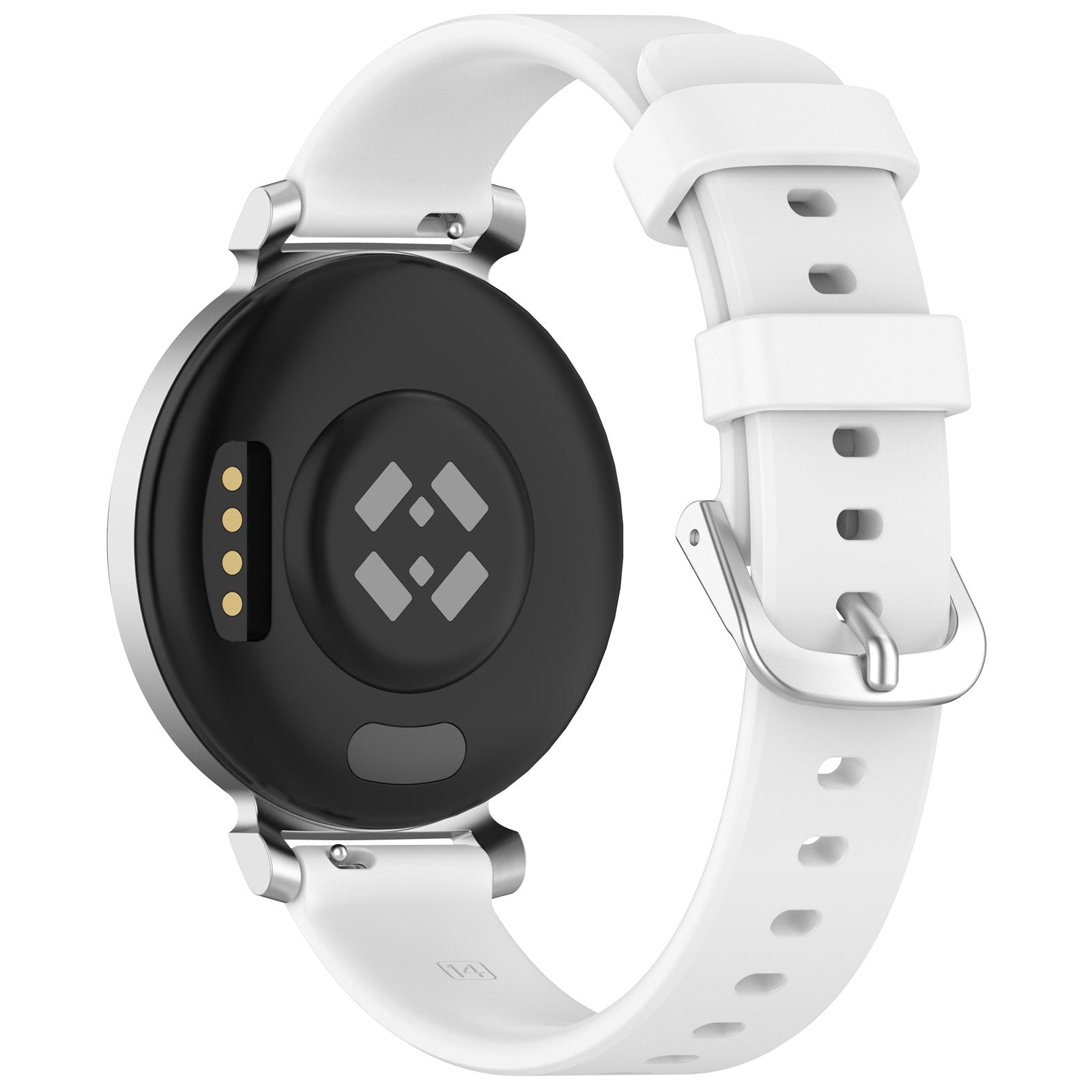 Pebble Round 2 - 14mm Klassisches Silikonarmband (Weiß)